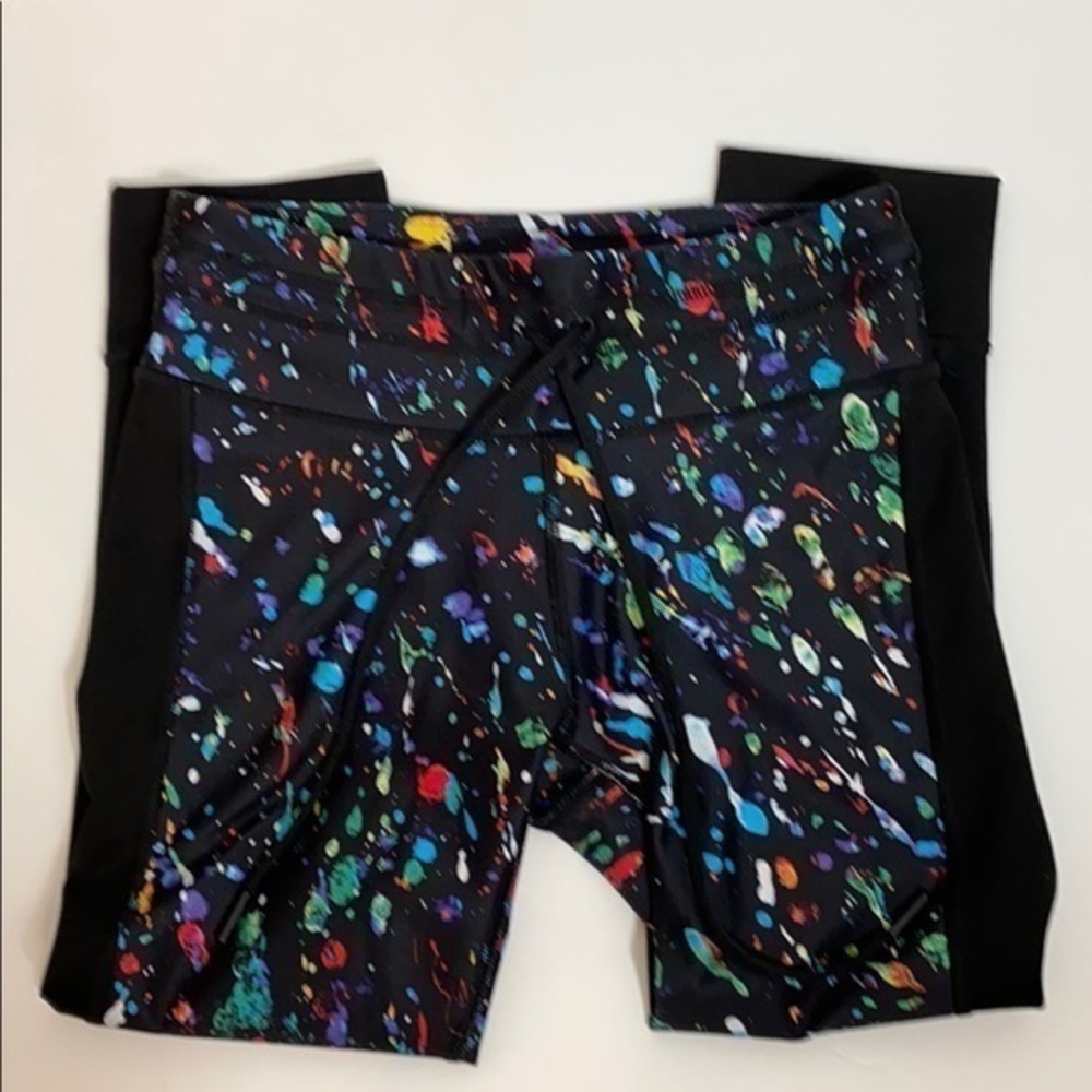 Fabletics Black Leggings with Color Splatter - Picture 4 of 6